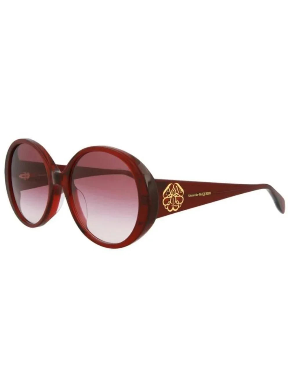 New Alexander McQueen Womens Round/Oval Burgundy Burgundy Red Fashion Designer E